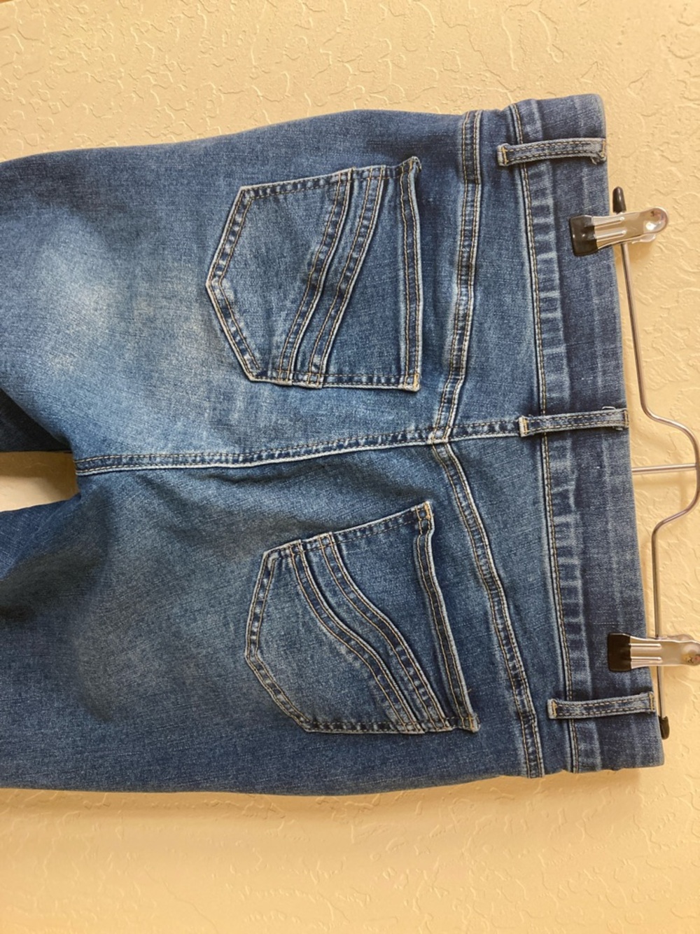 High-Rise Elastic Waist Blue Front Seam Flare Jeans - Picture 3 of 4